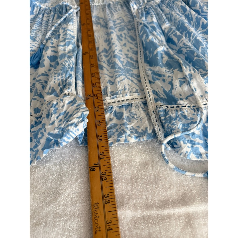 Blue Island Womens Light Blue Tropical Print Bell Sleeve Kimono Cover Up Large - Picture 5 of 10